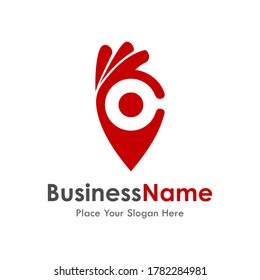 Good place with pin vector logo template. Suitable for business, web, navigation and art