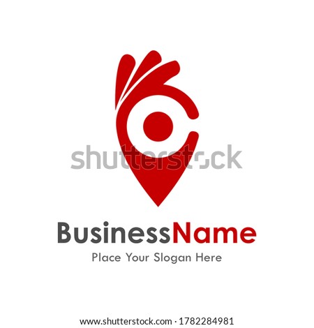 Good place with pin vector logo template. Suitable for business, web, navigation and art
