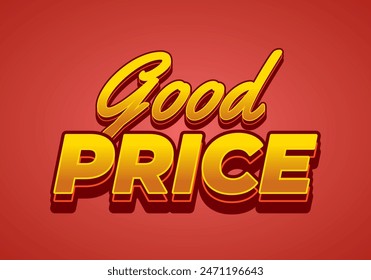 Good price. Text effect design in 3D look with good colors