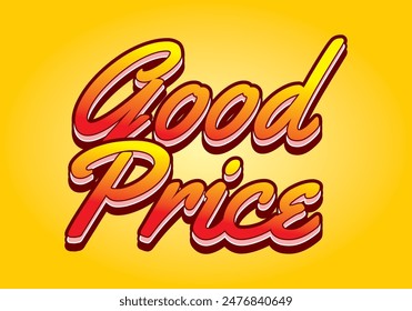 Buen Precio. Diseño de efectos de texto en aspecto 3D con buenos colores