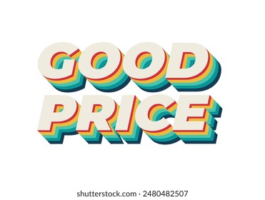 Good price. Text effect design in 3D look with good colors
