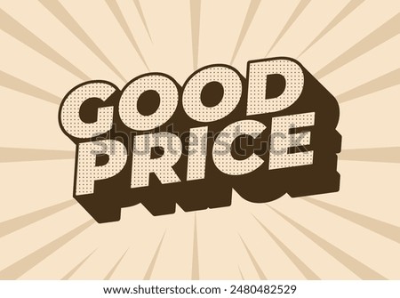 Good price. Text effect design in 3D look with good colors
