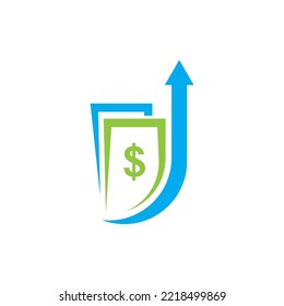 Good process sign of dollar with arrow logo icon illustration design 