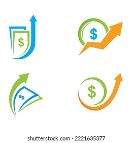 Good process sign of dollar with arrow logo icon illustration design 