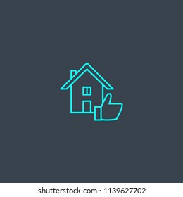Good property choice concept blue line icon. Simple thin element on dark background. Good property choice concept outline symbol design from real estate set. Can be used for web and mobile UI/UX