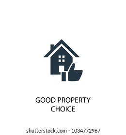 Good property choice icon. Simple element illustration. Good property choice symbol design from Real Estate collection. Can be used for web and mobile.