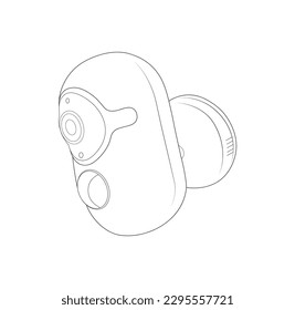 Good Quality New Arrivals Low Powered Rechargeable Battery Smart Home Security Hd 1080p Tuya smart Wireless Wifi Camera 3, line art eps10
