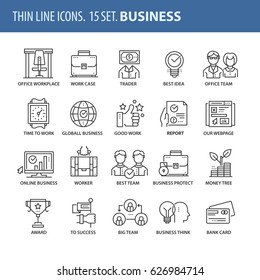 Good quality thin line icons set. Isolated elements on white background for your projects. Business and start.