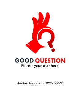 Good question logo template illustration