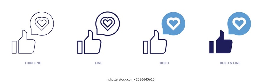 Good rating icon in 4 different styles. Thin Line, Line, Bold, and Bold Line. Duotone style. Editable stroke.