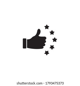 good rating logo with hand thumb up design vector template