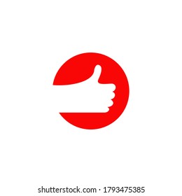 good rating logo with hand thumb up design vector template