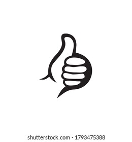 good rating logo with hand thumb up design vector template