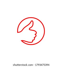 good rating logo with hand thumb up design vector template
