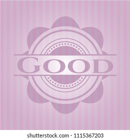 Good realistic pink emblem