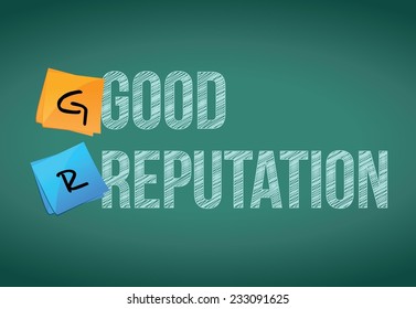 good reputation post illustration design over chalkboard background