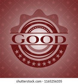 Good retro style red emblem