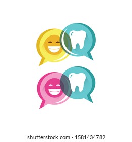 good review dental care service vector logo icon in vibrant color