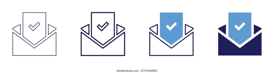 Good review icon in 4 different styles. Thin Line, Line, Bold Line, Duotone. Duotone style. Editable stroke.
