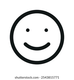 Good review UI icon, happy smile simple line user interface vector symbol