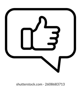 Good Review Vector Line Icon Design