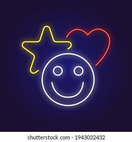 Good reviews color neon icon. Digital Marketing. Thin line customizable illustration. Contour symbol. Vector isolated outline drawing.
