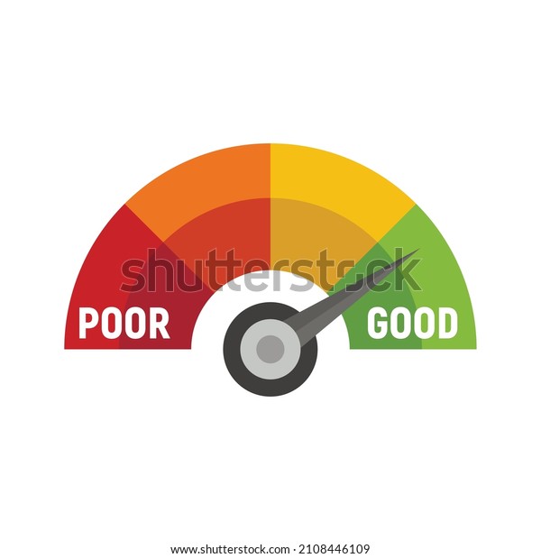Good scale score icon. Flat\
illustration of good scale score vector icon isolated on white\
background