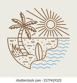 Good sea for chill and surfing graphic illustration vector art t-shirt design