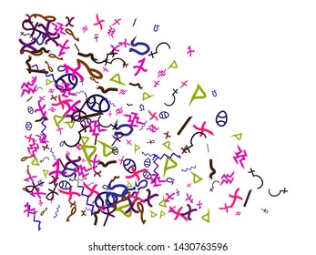 A good selection of confetti. Hand drawn Egypt signs futuristic. Confetti new background bokeh.