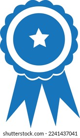 Good service icon, positive review icon blue vector