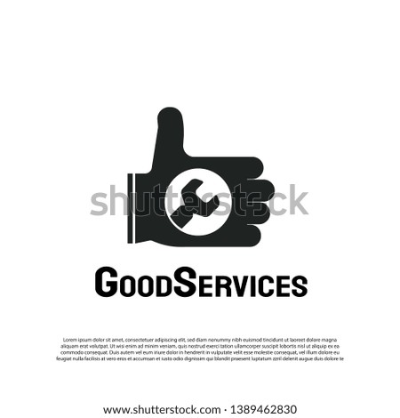 good service logo with hand concept. repair. technology icon. engineering. illustration element-vector