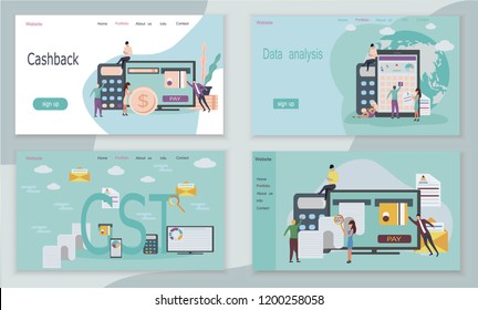 Good and Service Tax (GST) and cashback concept with finanical elements. It's web pages or templates. Credit card, calculator, bills, check are shown.