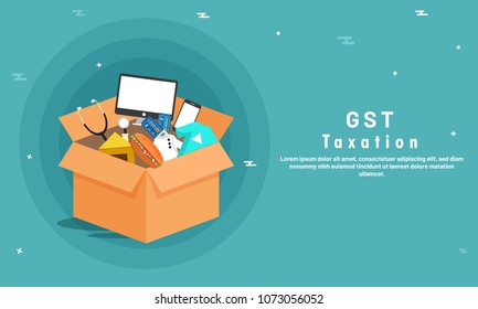 Good Service Tax (GST) concept with finanical elements. 