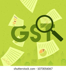 Good Service Tax (GST) concept with finanical elements. 