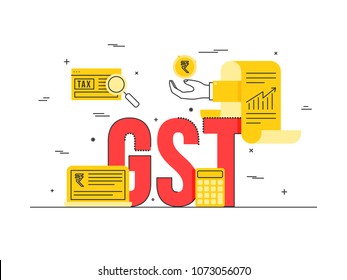 Good Service Tax (GST) concept with finanical elements. 