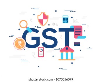 Good Service Tax (GST) concept with finanical elements. 