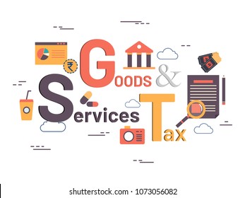 Good Service Tax (GST) concept with finanical elements. 