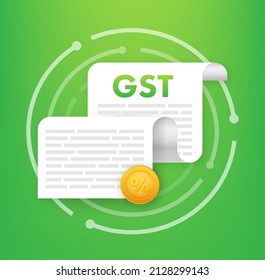 Good and Services Tax GST , indirect tax on the supply. Vector stock illustration.