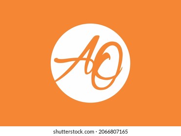 Good shape of AO initial letter design