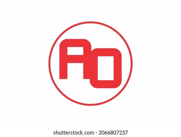 Good shape of AO initial letter design