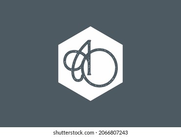 Good shape of AO initial letter design