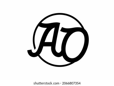 Good shape of AO initial letter design