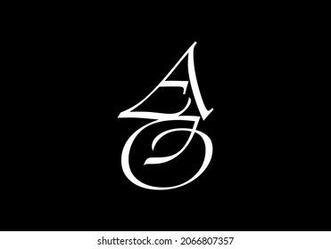 Good shape of AO initial letter design