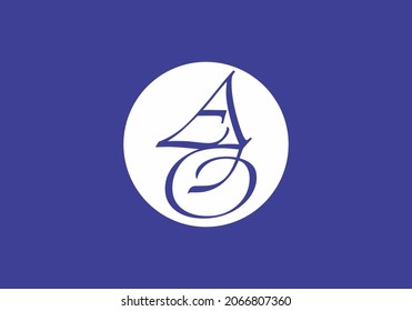 Good shape of AO initial letter design