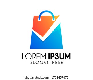 Good shop logo design. With check icon template. Modern logo for your brand identity.
Creative vector elements