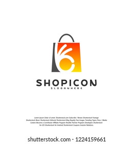 Good Shop Logo Template Design Vector. Great Shop logo vector. Hands Holding Bag Logo concept