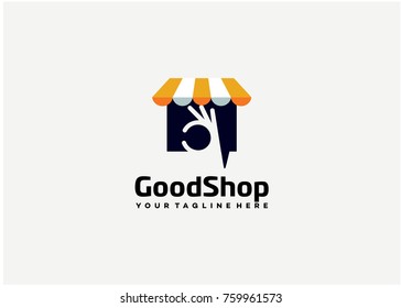 Good Shop Logo Template Design. Creative Vector Emblem for Icon or Design Concept