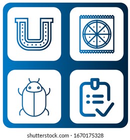good simple icons set. Contains such icons as Horseshoe, Pizza, Tick, Done, can be used for web, mobile and logo