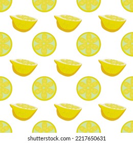 Good simple illustrated lemon seamless vector pattern for your art and buisness