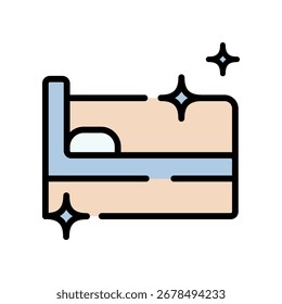 Good Sleep Color Icon. Vector Isolated Sign of Sleeping, Symbolizing Peaceful Rest and Quality Sleep. Isolated Vector Illustration, isolated on white background.